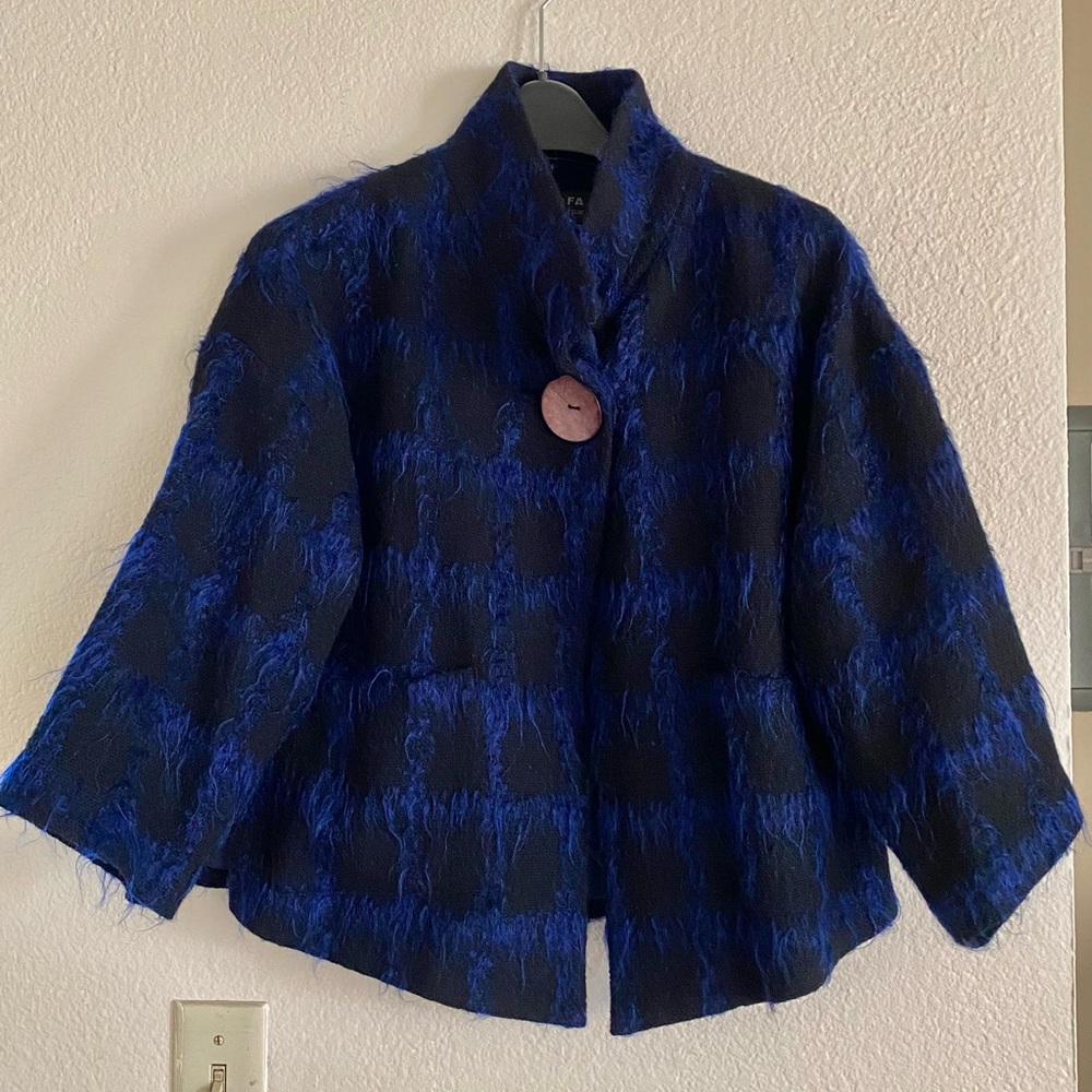 Blue and Black Checkered Jacket